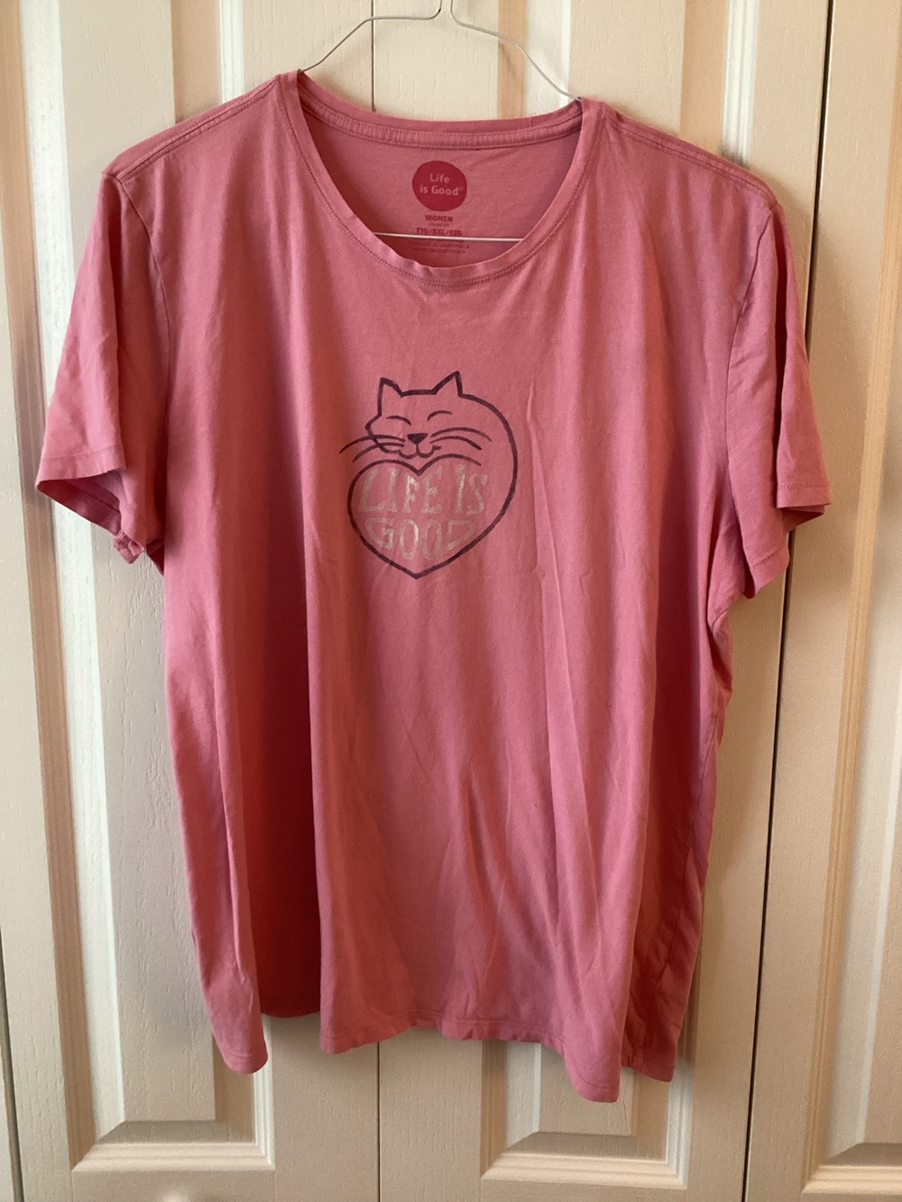 Life Is Good Pink Cat Heart Graphic Tee for Pets